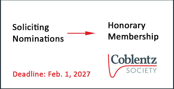nominations-honorary-news Soliciting nominations for Honorary Membership to the Coblentz Society. Nomination deadline is February 1, 2027